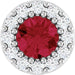 Ladies Natural Ruby Natural Diamond Halo-Style Pendant (Si2-Si3, G-H) — Platinum