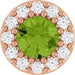 Ladies Natural Peridot Natural Diamond Halo-Style Pendant (I1, G-H) — 14K Rose Gold