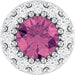 Ladies Natural Pink Tourmaline Natural Diamond Halo-Style Pendant (I1, G-H) — 14K White Gold
