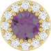 Ladies Natural Alexandrite Natural Diamond Halo-Style Pendant (I1, G-H) — 14K Yellow Gold