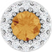 Ladies Natural Citrine Natural Diamond Halo-Style Pendant (I1, G-H) — Sterling Silver