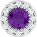 Ladies Natural Amethyst Natural Diamond Halo-Style Pendant (Si2-Si3, G-H) — Platinum