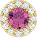Ladies Natural Pink Tourmaline Natural Diamond Halo-Style Pendant (I1, G-H) — 14K Yellow Gold