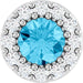 Ladies Natural Aquamarine Natural Diamond Halo-Style Pendant (I1, G-H) — 14K White Gold