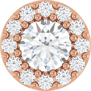 Ladies Natural Diamond Halo-Style Pendant (I1, G-H) — 14K Rose Gold