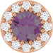 Ladies Natural Alexandrite Natural Diamond Halo-Style Pendant (I1, G-H) — 14K Rose Gold