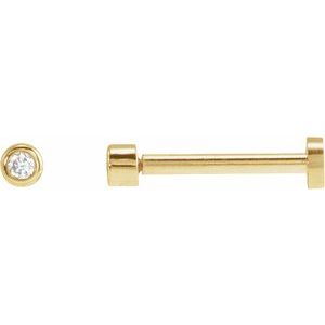 Ladies Natural Diamond Earring — 14K Yellow Gold