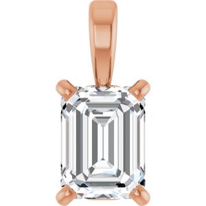 Ladies Natural Diamond Pendant (Si1, Ghi) — 14K Rose Gold