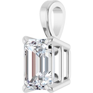 Lab-Grown Diamond Emerald 4-Prong Solitaire Pendant