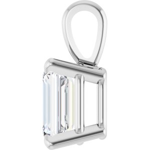 Lab-Grown Diamond Emerald 4-Prong Solitaire Pendant