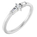 Ladies Natural Diamond Semi-Set Stackable Ring (I1, SI2-SI3, GHI) — Sterling Silver