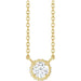 Ladies Natural Diamond Hidden Halo Necklace (I1, G-H) — 14K Yellow Gold