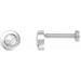 Ladies Rose-Cut Natural Diamond Stud Earring — 14K White Gold