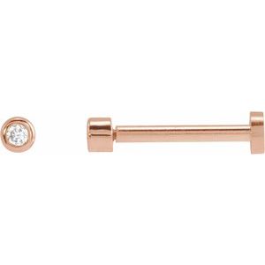 Ladies Natural Diamond Earring — 14K Rose Gold