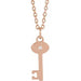 Ladies Natural Diamond Key Necklace (I1, G-H) — 14K Rose Gold