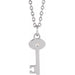 Ladies Natural Diamond Key Necklace (I1, G-H) — 14K White Gold