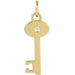Ladies Natural Diamond Key Pendant (I1, G-H) — 14K Yellow Gold