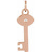 Ladies Natural Diamond Key Pendant (I1, G-H) — 14K Rose Gold