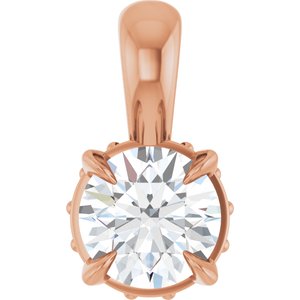 Ladies Natural Diamond Pendant (I1, G-H) — 14K Rose Gold