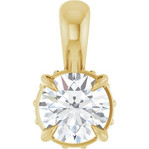 Ladies Natural Diamond Pendant (I1, G-H) — 14K Yellow Gold