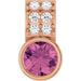 Ladies Natural Pink Tourmaline Natural Diamond Pendant (I1, G-H) — 14K Rose Gold
