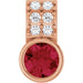 Ladies Natural Ruby Natural Diamond Pendant (I1, G-H) — 14K Rose Gold