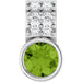 Ladies Natural Peridot Natural Diamond Pendant (I1, G-H) — Sterling Silver