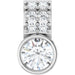 Ladies Natural White Sapphire Natural Diamond Pendant (I1, G-H) — 14K White Gold
