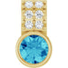 Ladies Natural Blue Zircon Natural Diamond Pendant (I1, G-H) — 14K Yellow Gold