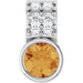 Ladies Natural Citrine Natural Diamond Pendant (I1, G-H) — Sterling Silver