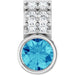 Ladies Natural Blue Zircon Natural Diamond Pendant (I1, G-H) — 14K White Gold