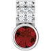 Ladies Natural Mozambique Garnet Natural Diamond Pendant (Si2-Si3, G-H) — Platinum