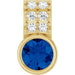 Ladies Natural Blue Sapphire Natural Diamond Pendant (I1, G-H) — 14K Yellow Gold