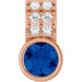 Ladies Natural Blue Sapphire Natural Diamond Pendant (I1, G-H) — 14K Rose Gold