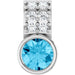 Ladies Natural Aquamarine Natural Diamond Pendant (Si2-Si3, G-H) — Platinum