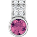 Ladies Natural Pink Tourmaline Natural Diamond Pendant (I1, G-H) — 14K White Gold