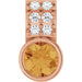 Ladies Natural Citrine Natural Diamond Pendant (I1, G-H) — 14K Rose Gold