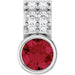 Ladies Natural Ruby Natural Diamond Pendant (I1, G-H) — Sterling Silver