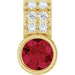 Ladies Natural Ruby Natural Diamond Pendant (I1, G-H) — 14K Yellow Gold