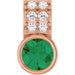 Ladies Natural Emerald Natural Diamond Pendant (I1, G-H) — 14K Rose Gold
