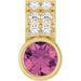 Ladies Natural Pink Tourmaline Natural Diamond Pendant (I1, G-H) — 14K Yellow Gold