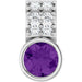 Ladies Natural Amethyst Natural Diamond Pendant (Si2-Si3, G-H) — Platinum