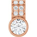 Ladies Natural White Sapphire Natural Diamond Pendant (I1, G-H) — 14K Rose Gold