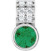 Ladies Natural Emerald Natural Diamond Pendant (Si2-Si3, G-H) — Platinum