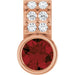 Ladies Natural Mozambique Garnet Natural Diamond Pendant (I1, G-H) — 14K Rose Gold