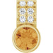 Ladies Natural Citrine Natural Diamond Pendant (I1, G-H) — 14K Yellow Gold