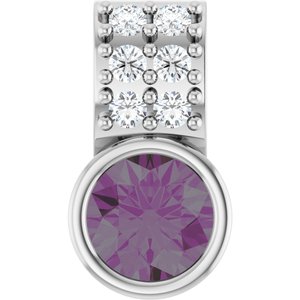 Ladies Natural Alexandrite Natural Diamond Pendant (Si2-Si3, G-H) — Platinum
