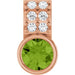 Ladies Natural Peridot Natural Diamond Pendant (I1, G-H) — 14K Rose Gold