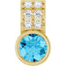 Ladies Natural Aquamarine Natural Diamond Pendant (I1, G-H) — 14K Yellow Gold