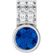 Ladies Natural Blue Sapphire Natural Diamond Pendant (I1, G-H) — 14K White Gold